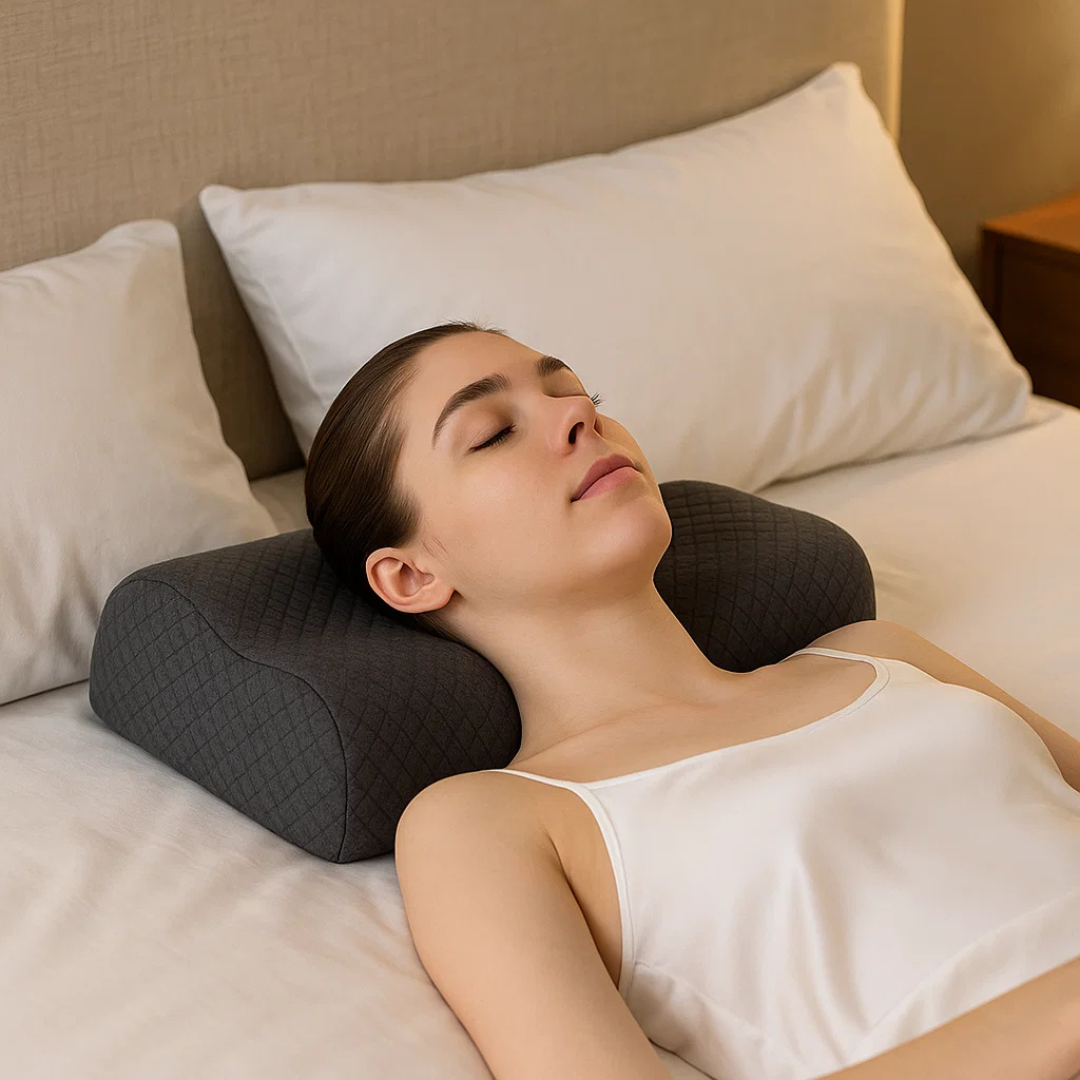Almohada Ortopédica Cervical Viscoelástica con diseño contorneado para un sueño reparador y sin dolores
