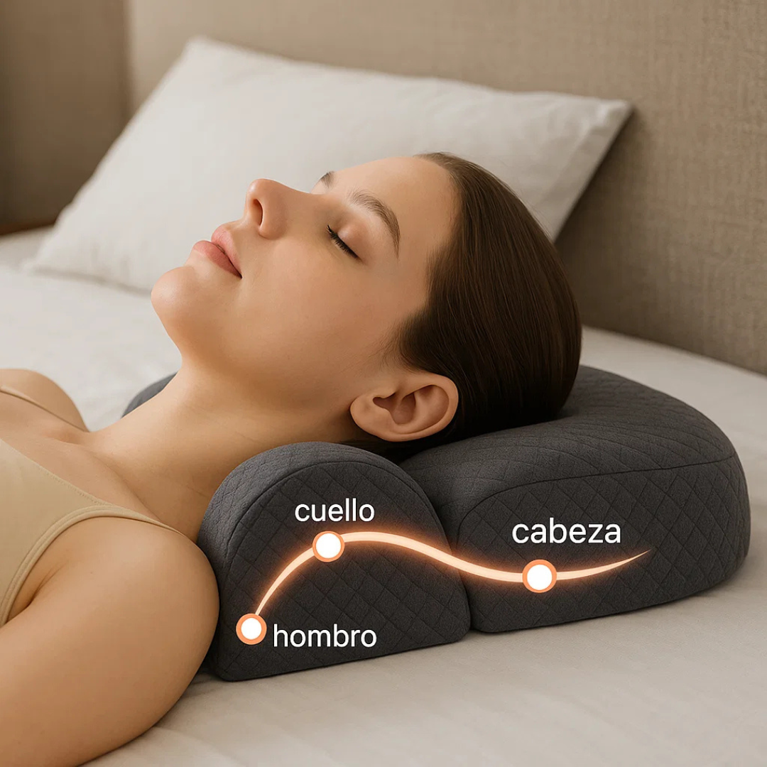 Almohada Ortopédica Cervical Viscoelástica con diseño contorneado para un sueño reparador y sin dolores
